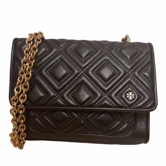 Tory Burch Handbags - Tory Burch Fleming Black Quilted Leather Crossbody